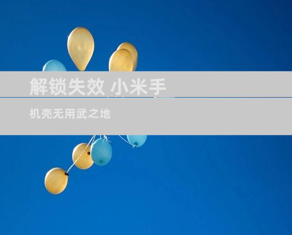 解锁失效 小米手机壳无用武之地
